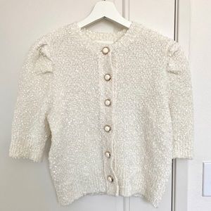 (Brand new)WConcept wool puff half sleeve cardigan